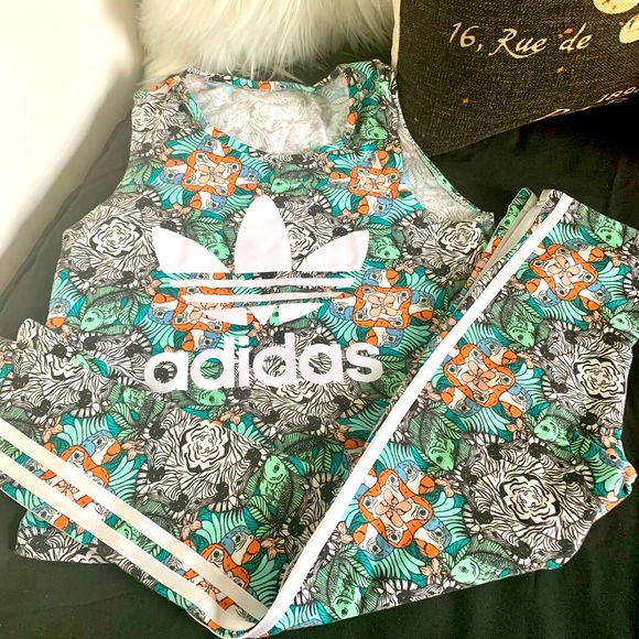 adidas Other - Adidas Girls Trefoil (Zoo) Print Tank & Leggings 🔥